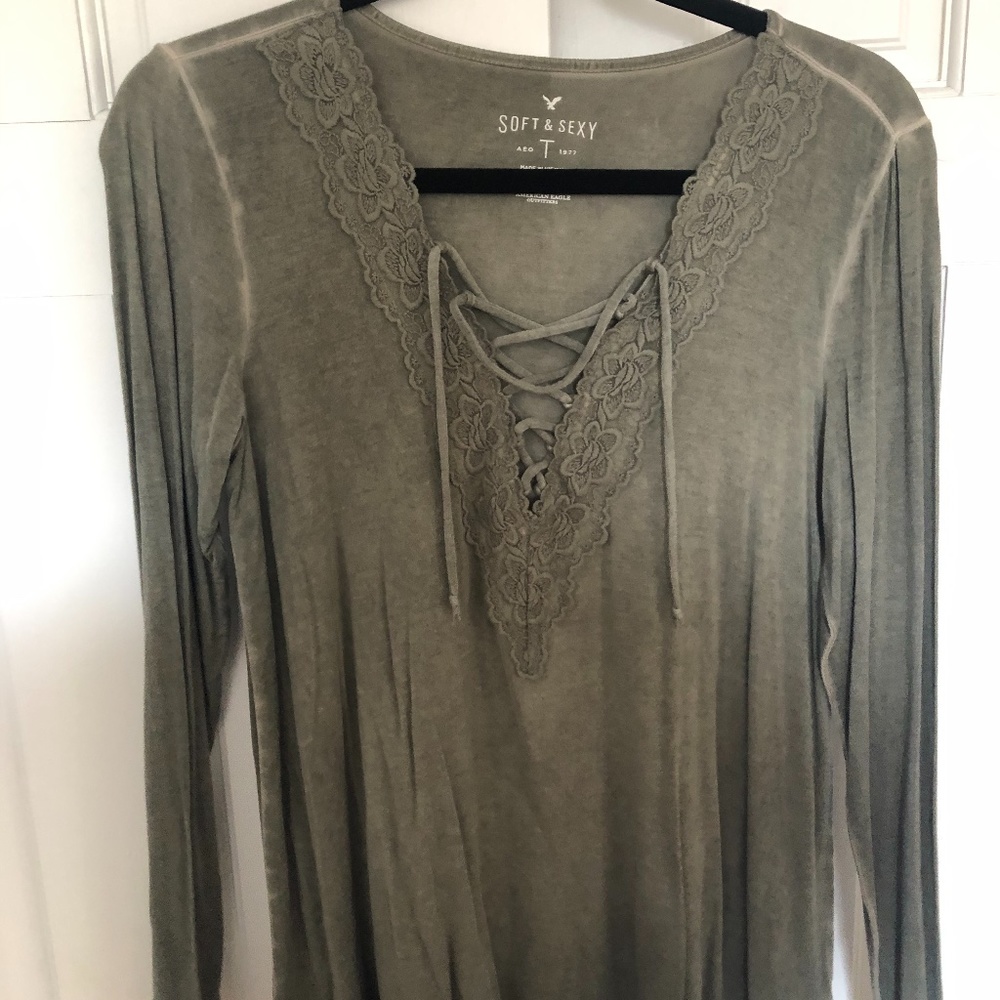 Long Sleeve Olive Top
